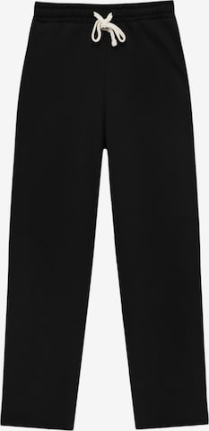 Pull&BearLoosefit Hlače - crna boja: prednji dio