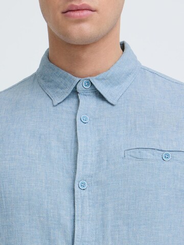 INDICODE JEANS Regular Fit Leinenhemd ' IDTropelo ' in Blau