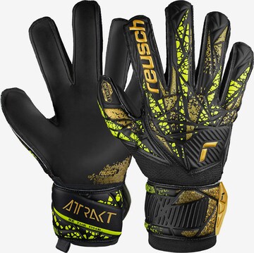 REUSCH Sporthandschoenen 'Attrakt Infinity Finger Support' in Geel: voorkant