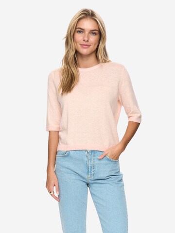 NÜMPH Strickpullover mit Halbarm 'NUCALLY SS PULLOVER' in Pink: Vorderseite