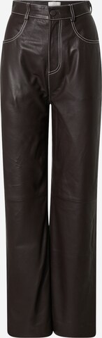 LeGer Premium Wide leg Broek 'Mia' in Bruin: voorkant