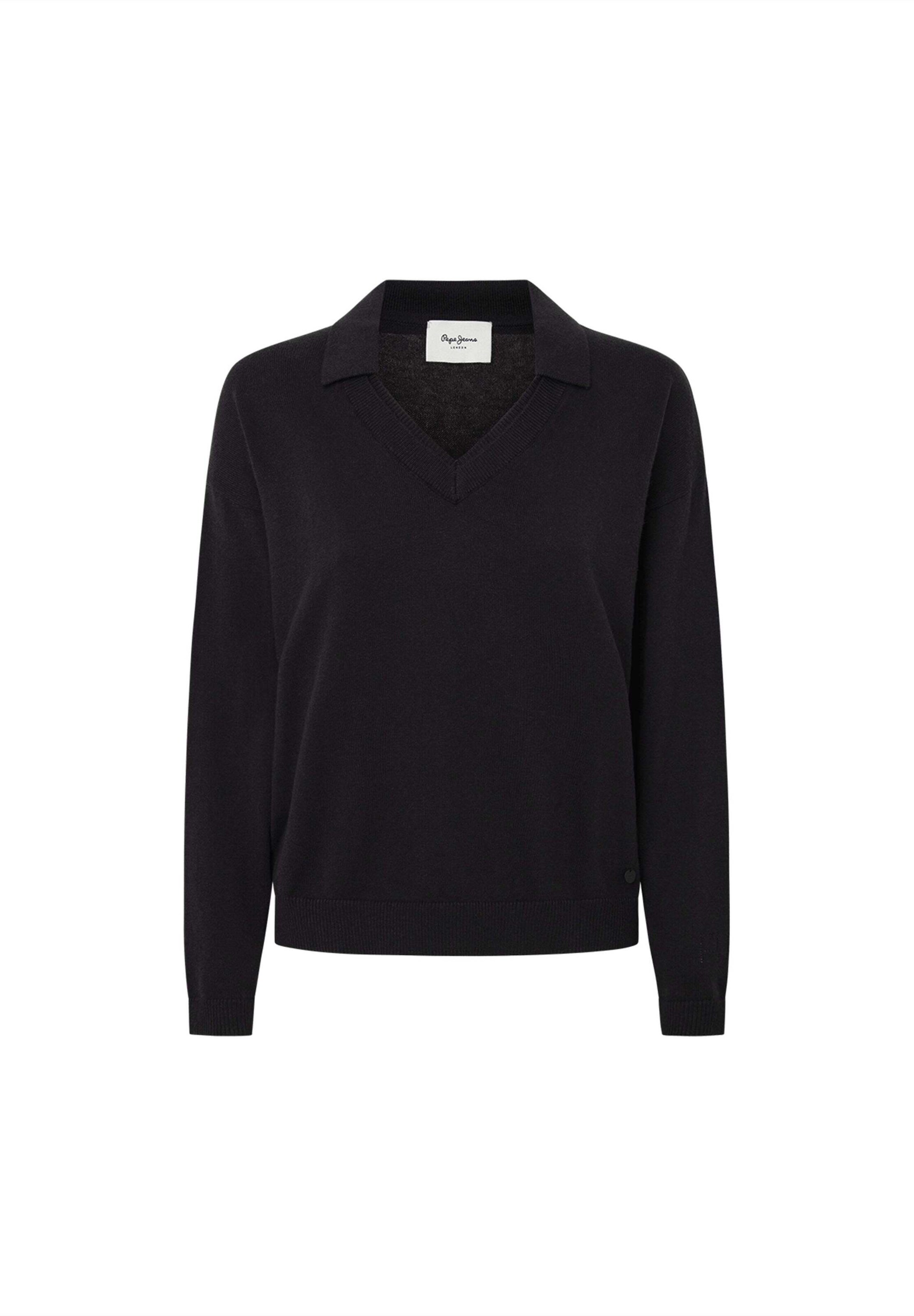 Pepe Jeans Trui 'ISELA' in Zwart: voorkant