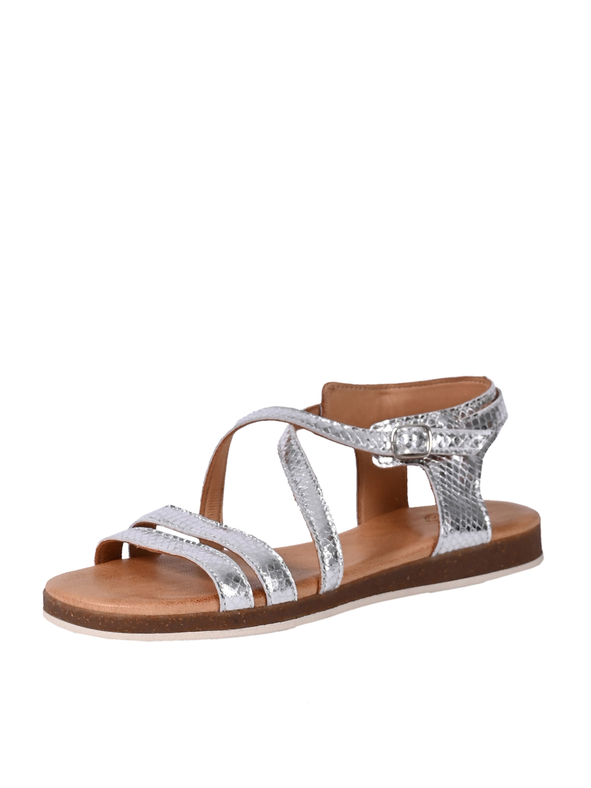 Apple of Eden Sandalen met riem in Zilver: voorkant