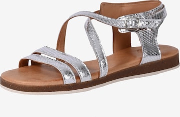 Apple of Eden Strap Sandals in Silver: front