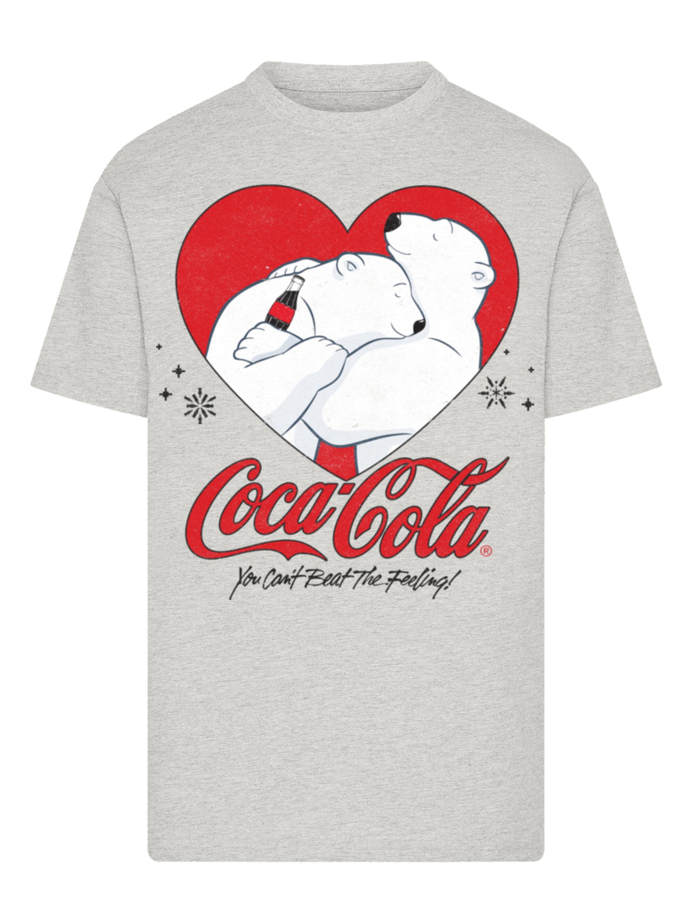 F4NT4STIC Shirt 'Coca Cola Hugging Bears' in Grey: front