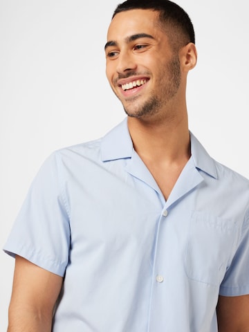 Les Deux Regular fit Button Up Shirt 'Lawson Poplin' in Blue