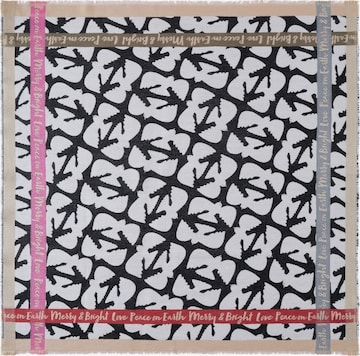 CODELLO Jacquard Tuch mit Taubenmuster in Schwarz: Vorderseite