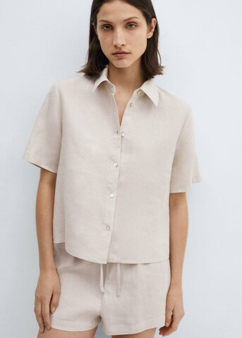 MANGO Pajama Shirt 'Sandra' in Beige: front