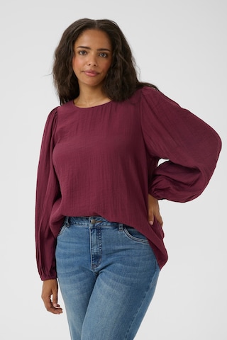 KAFFE CURVE Blouse 'Viva' in Rood: voorkant
