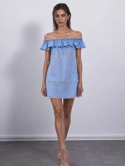 CACTUS THE BRAND Klänning 'Cactus the Brand, Rochie din catifea, Visiniu, Negru, XS' i 34 i blå, Produktvy