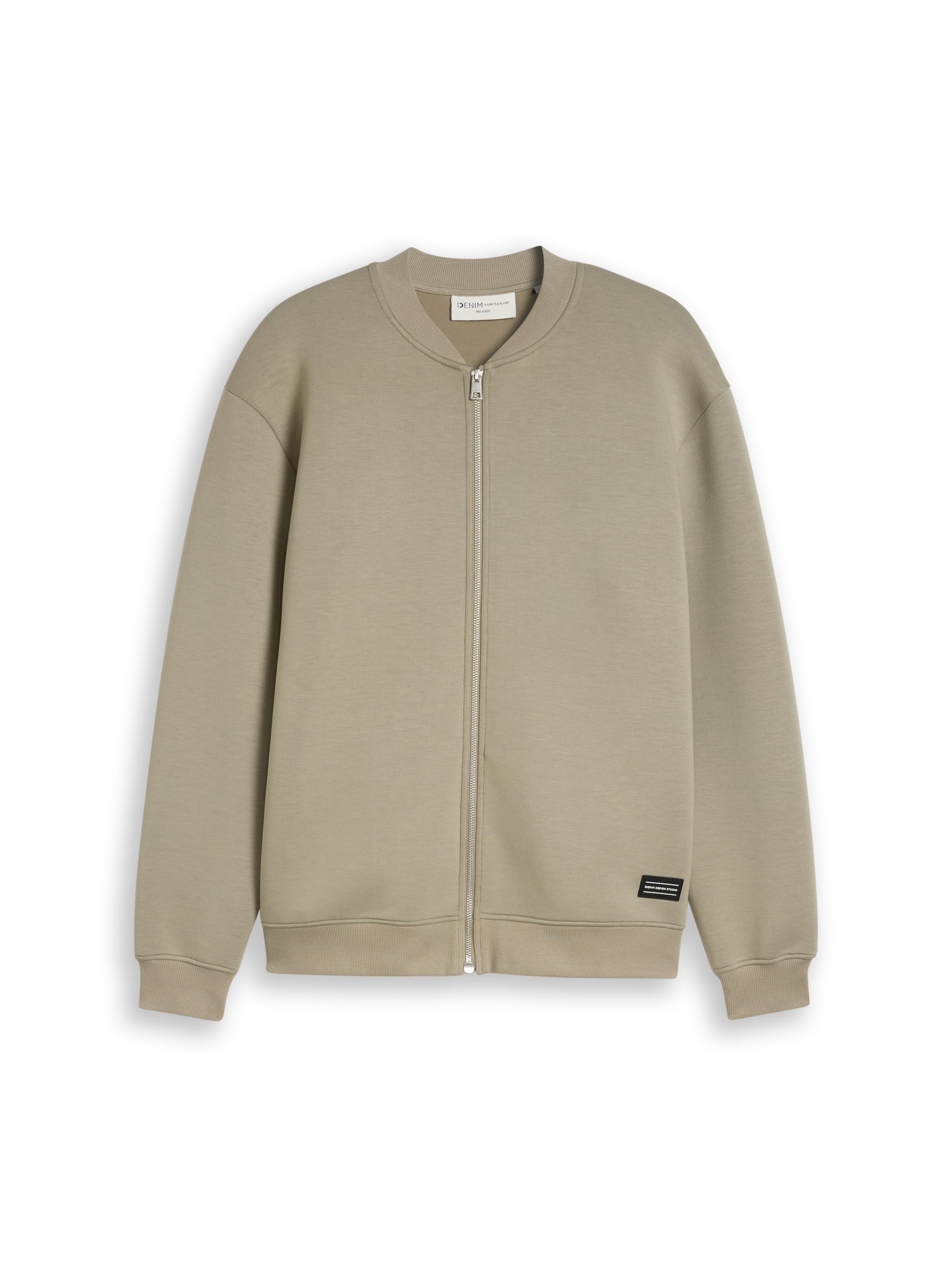 TOM TAILOR DENIM Sweatjacke in Grün: Vorderseite