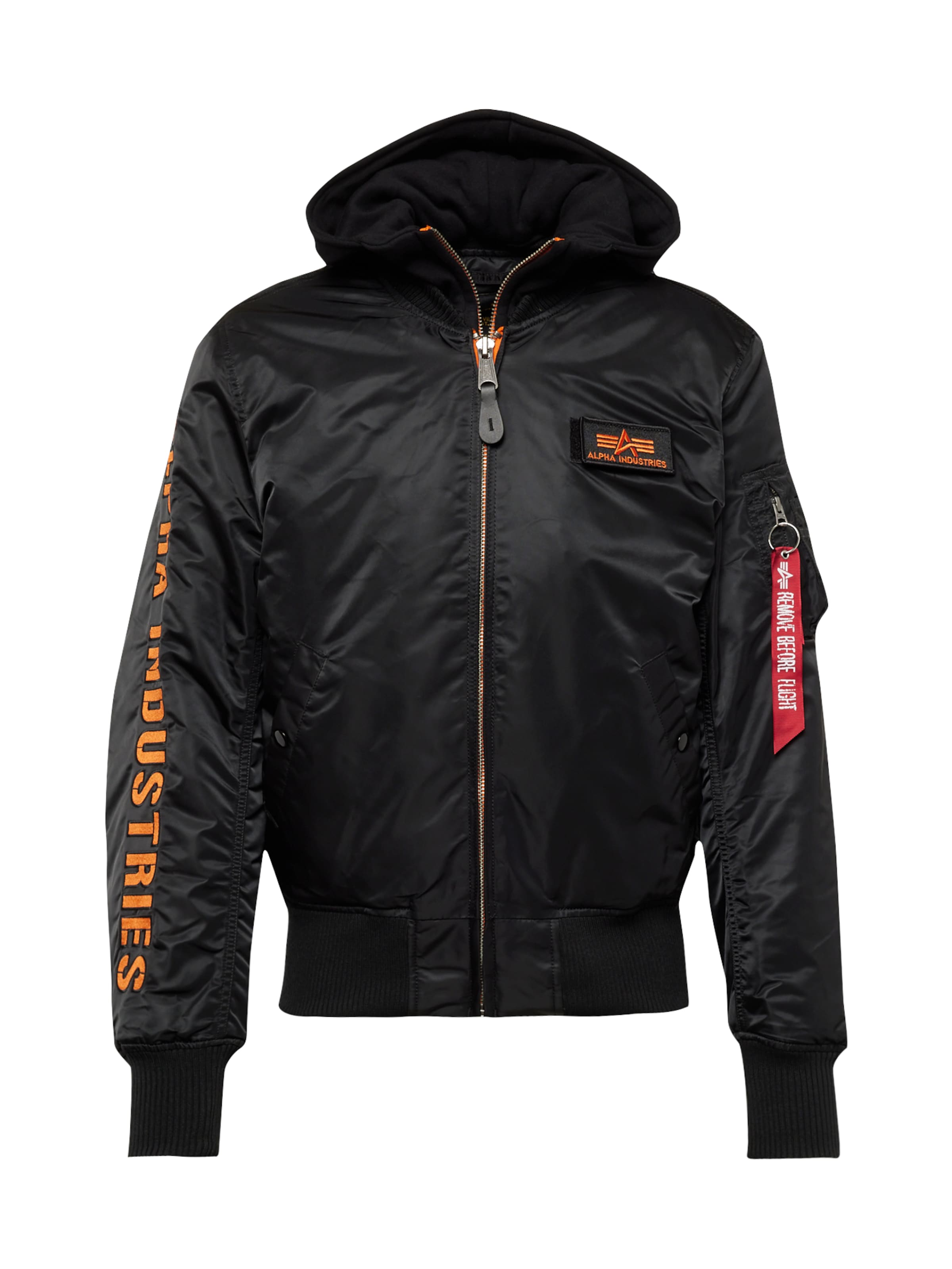 ALPHA INDUSTRIES Jacke 'MA-1' in Schwarz: Vorderseite