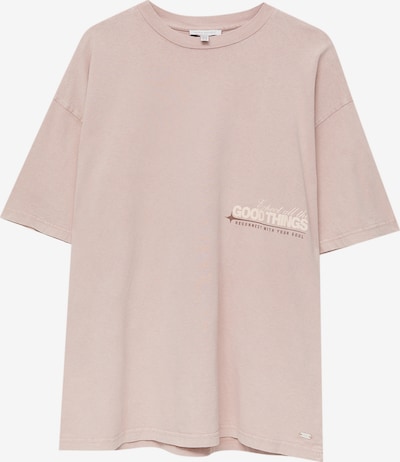 Pull&Bear T-shirt en beige / marron / poudre, Vue avec produit