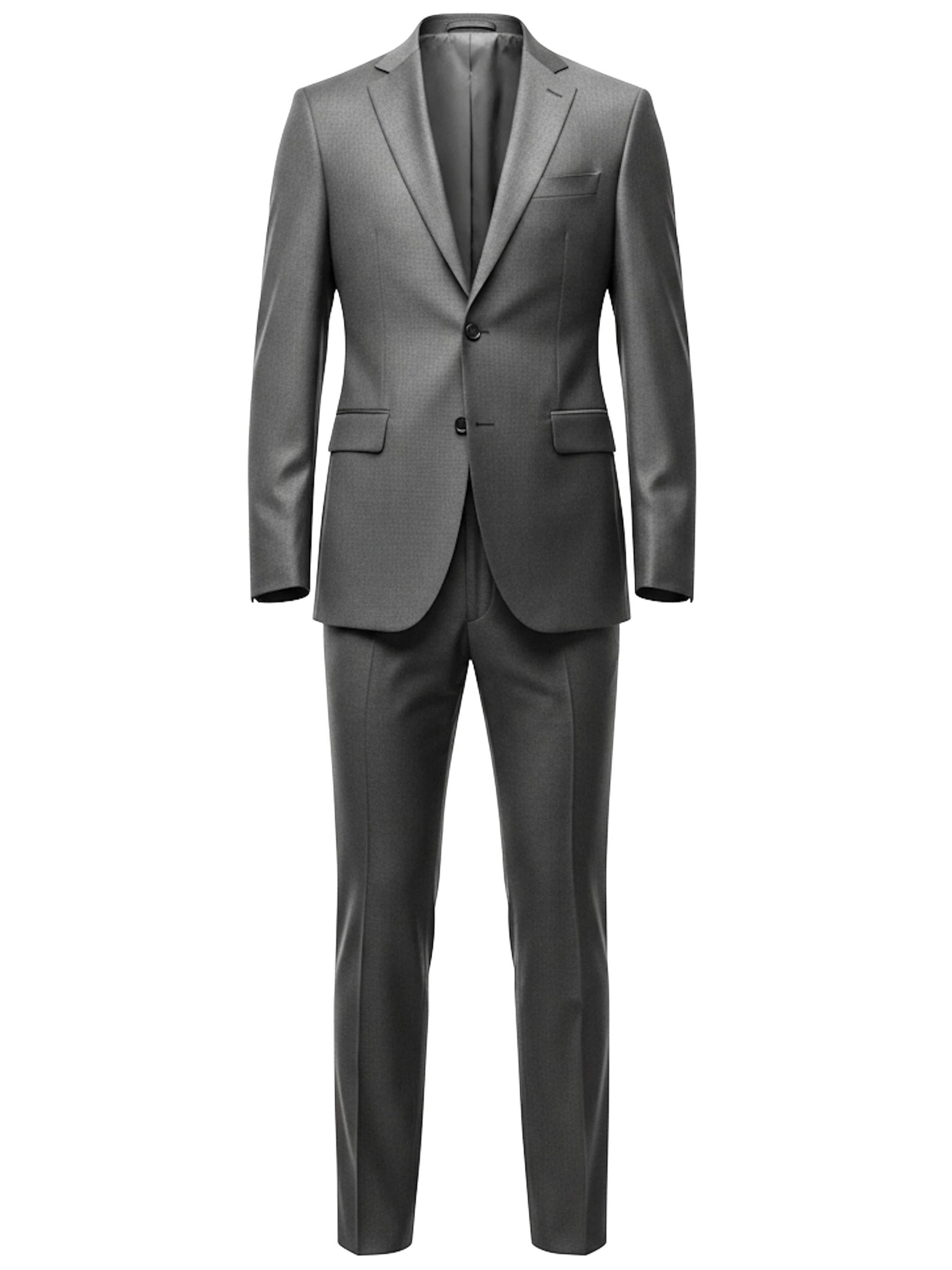 Keskin Collection Skinny Suit 'Anzug 2 teilig Slim Fit viele Farben' in Grey: front