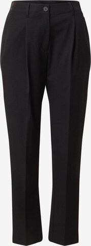 Calvin Klein Tapered Bukser med lægfolder i sort: forside