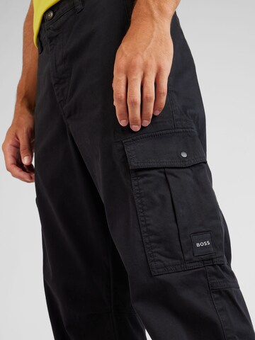 BOSS Regular Cargo Pants 'Sisla' in Black