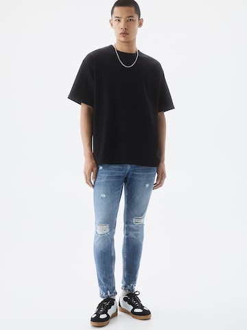 Pull&Bear Slimfit Džíny – modrá