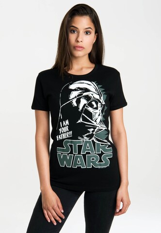 LOGOSHIRT Shirt 'Star Wars' in Black: front