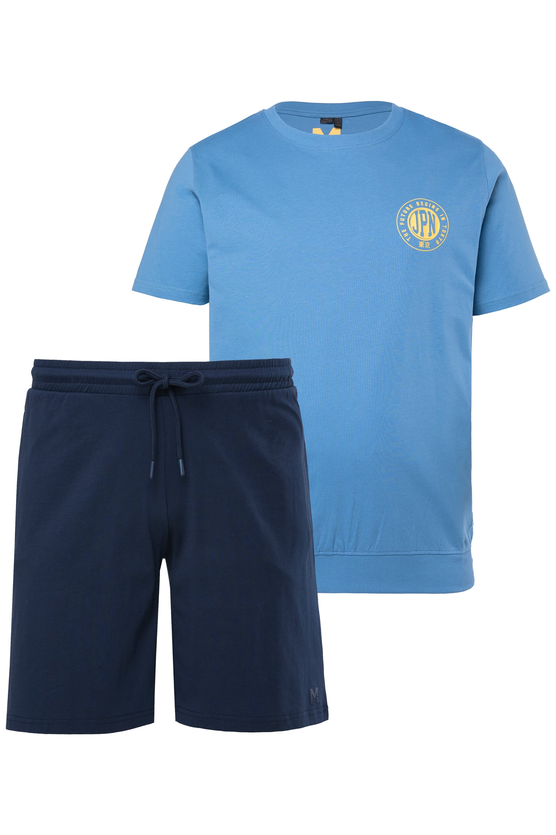 Men Plus Pyjama in Blau: Vorderseite
