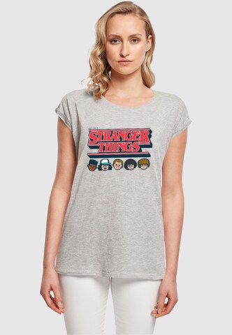 T-shirt 'Stranger Things - Caricature' ABSOLUTE CULT en gris : devant