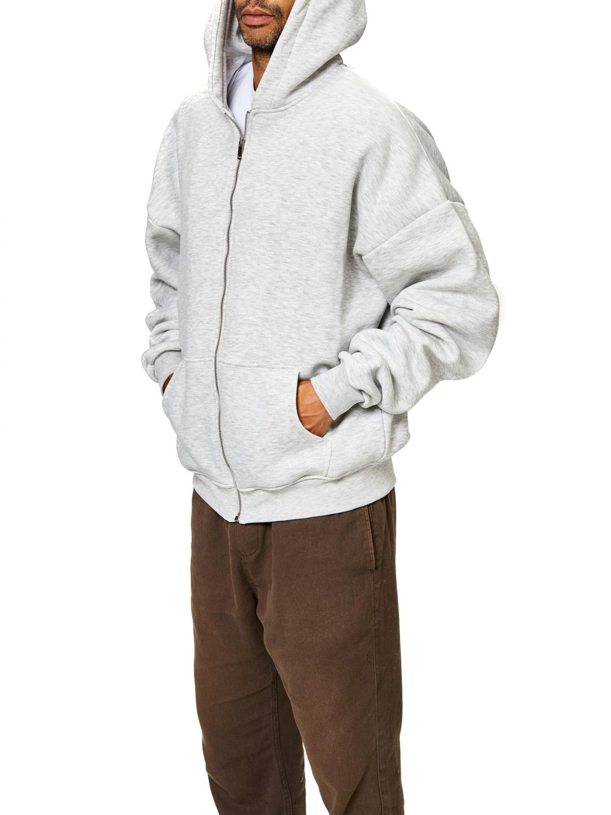 BlankOrder Zip-Up Hoodie in Grey