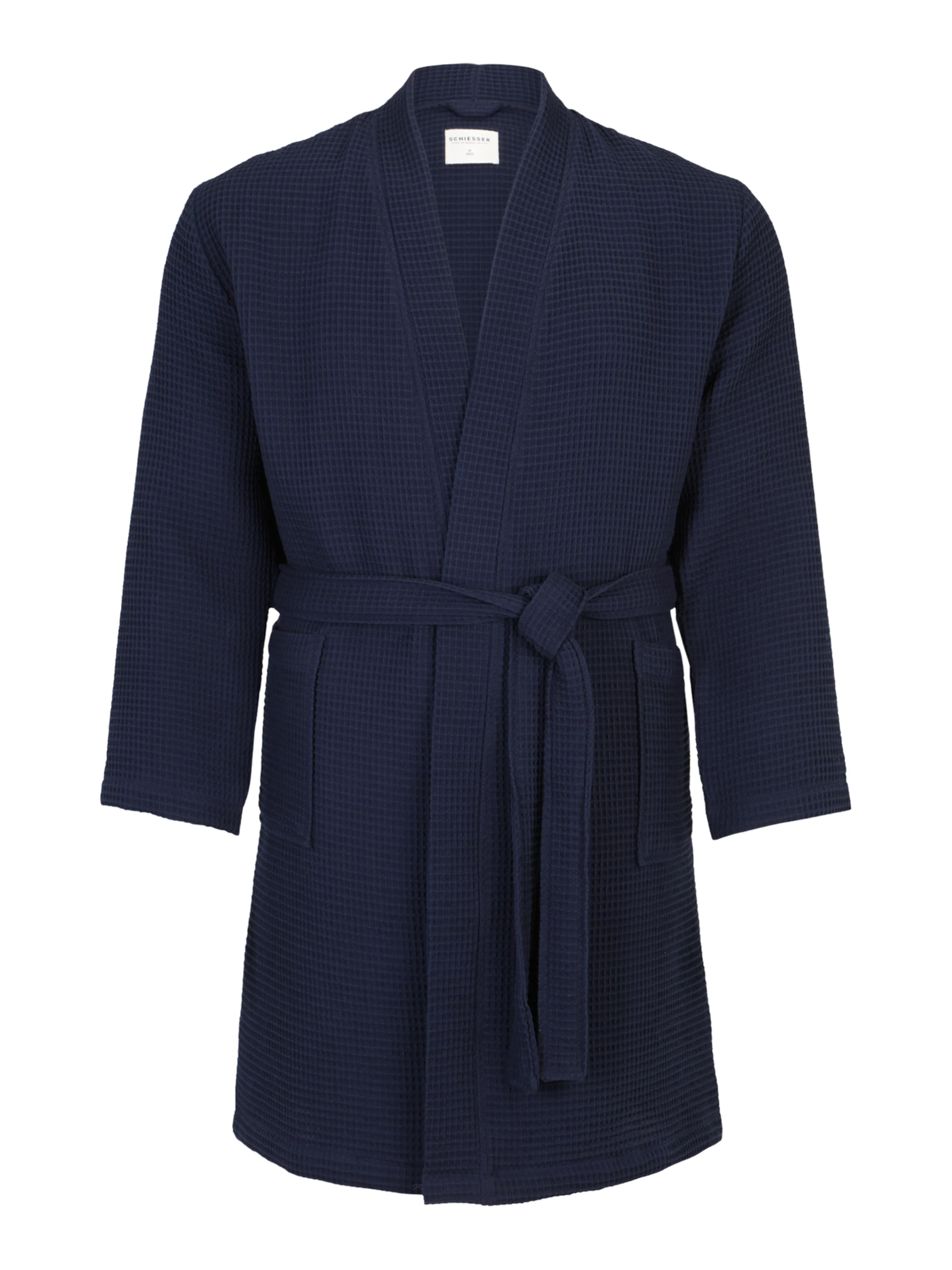 SCHIESSER Badjas kort in Blauw: voorkant