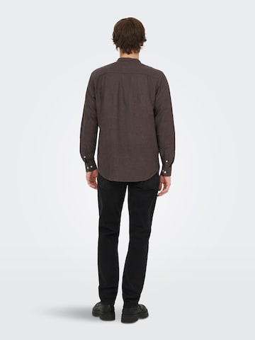 Only & Sons Slim Fit Skjorte 'ONSCaiden' i brun