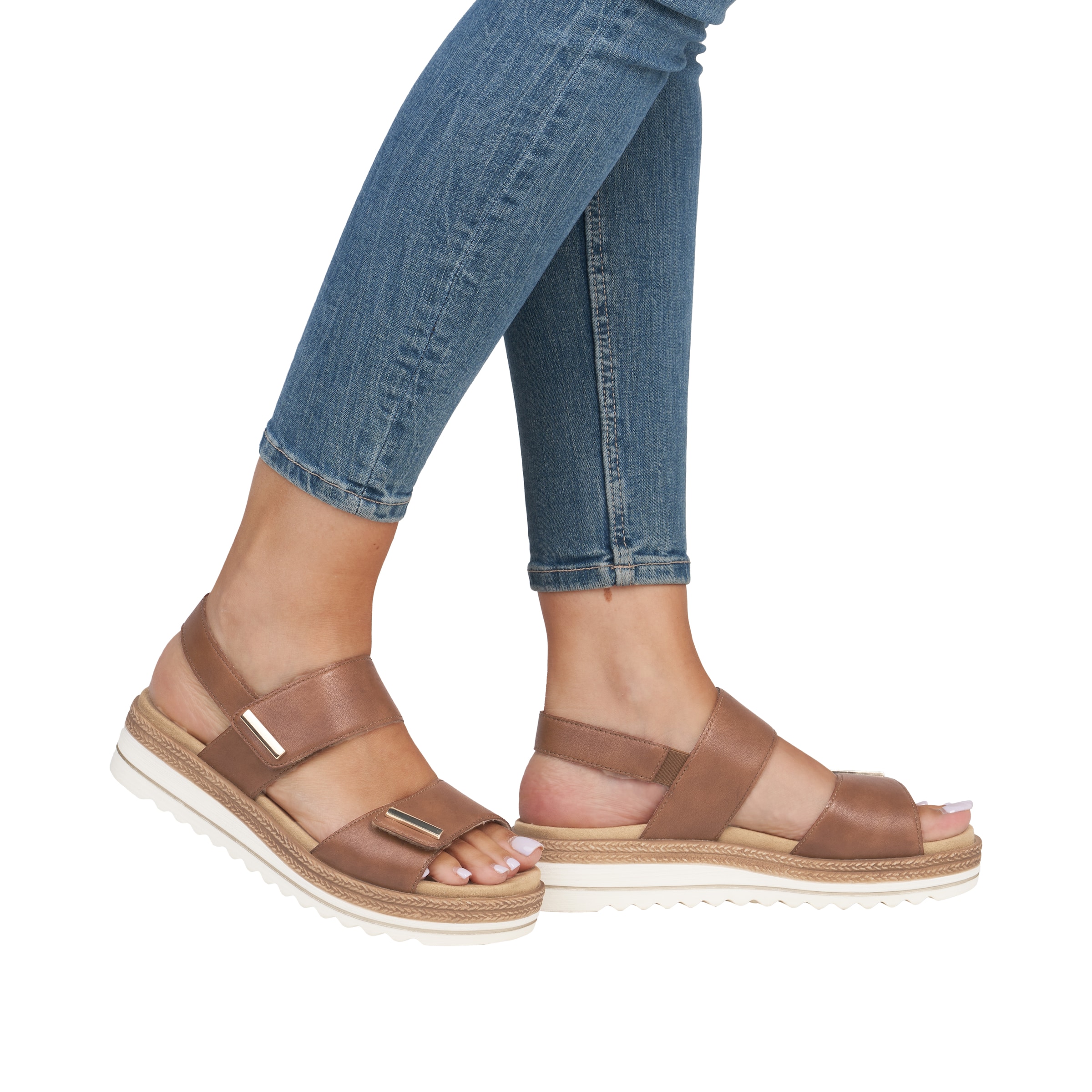 REMONTE Sandals in Brown: front