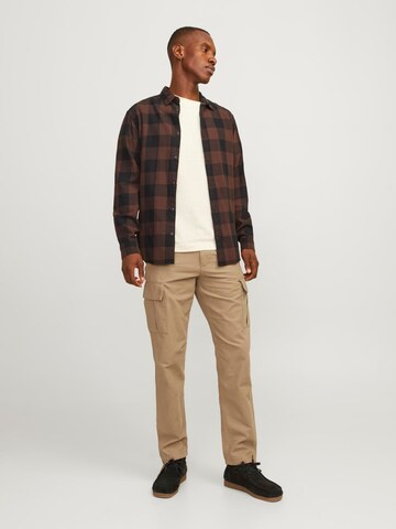 JACK & JONES Lużny krój Bojówki w kolorze beżowy