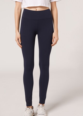 CALZEDONIA Skinny Leggings in Blue: front