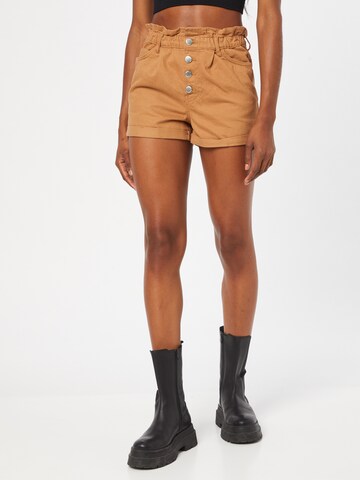 ONLY Regular Pleat-front trousers 'CUBA' in Brown: front