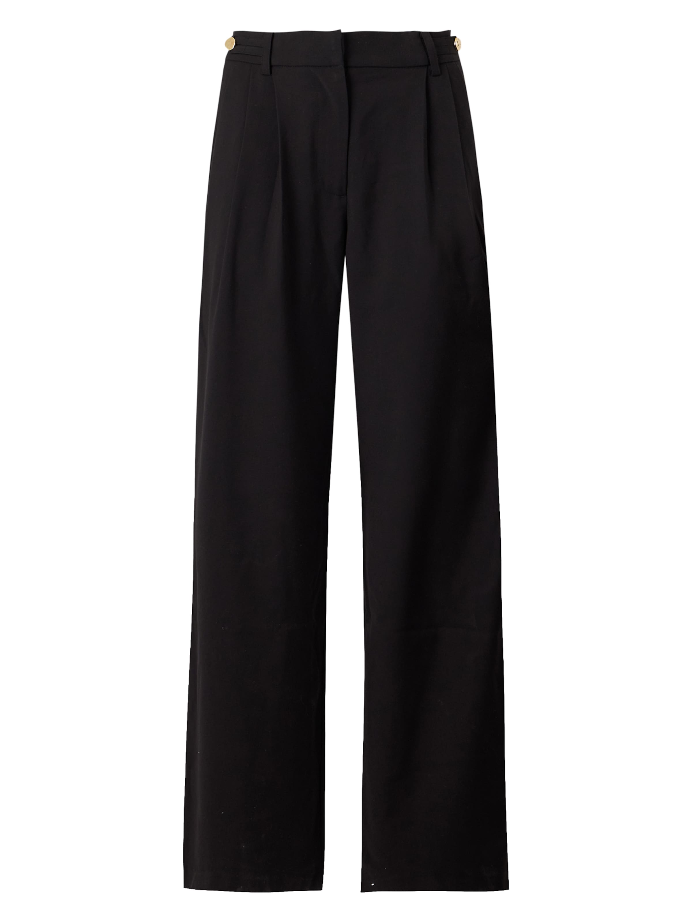 Anna Field - Pierna ancha Pantalón plisado en negro: frente