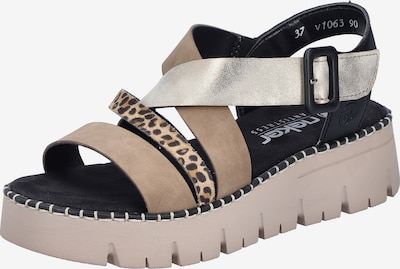Rieker Sandale in beige / dunkelbeige / silber, Produktansicht