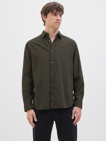 Coupe regular Chemise 'JREBINFINTE' JJ Rebel en vert : devant