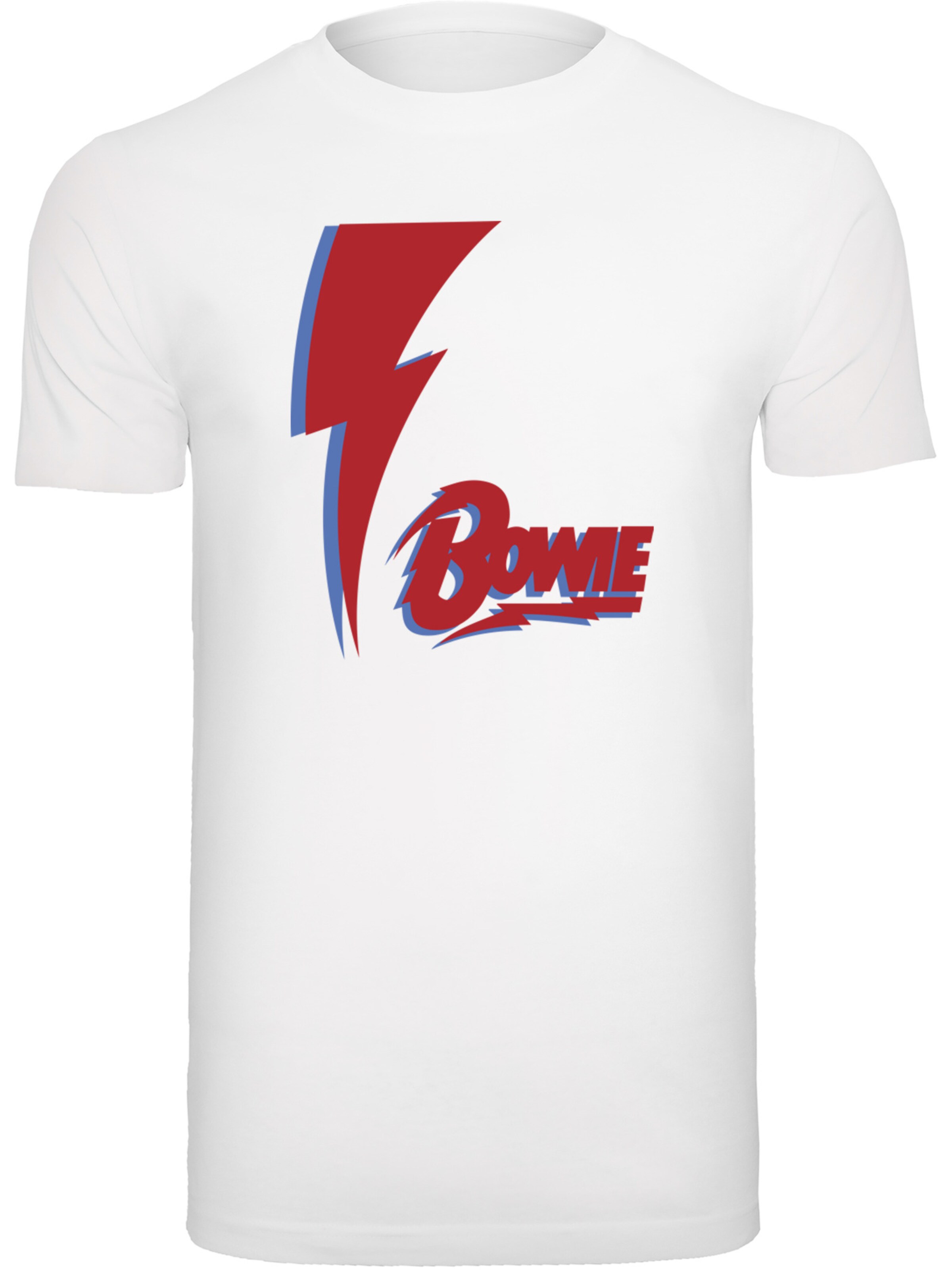 F4NT4STIC Shirt 'David Bowie Red Bolt' in Wit: voorkant