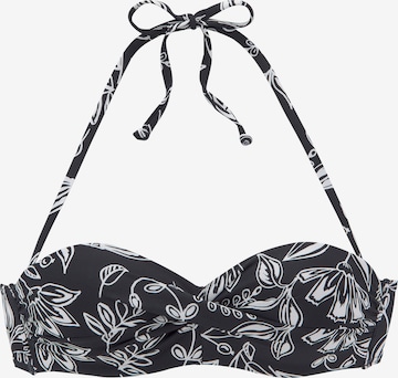 VIVANCE - Bandeau Top de bikini en negro: frente