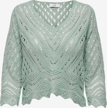 JDY Tröja 'JDY JDYNEW SUN 3/4 CROPPED PULLOVER KNT NOOS MAGLIONCINO' i grön: framsida
