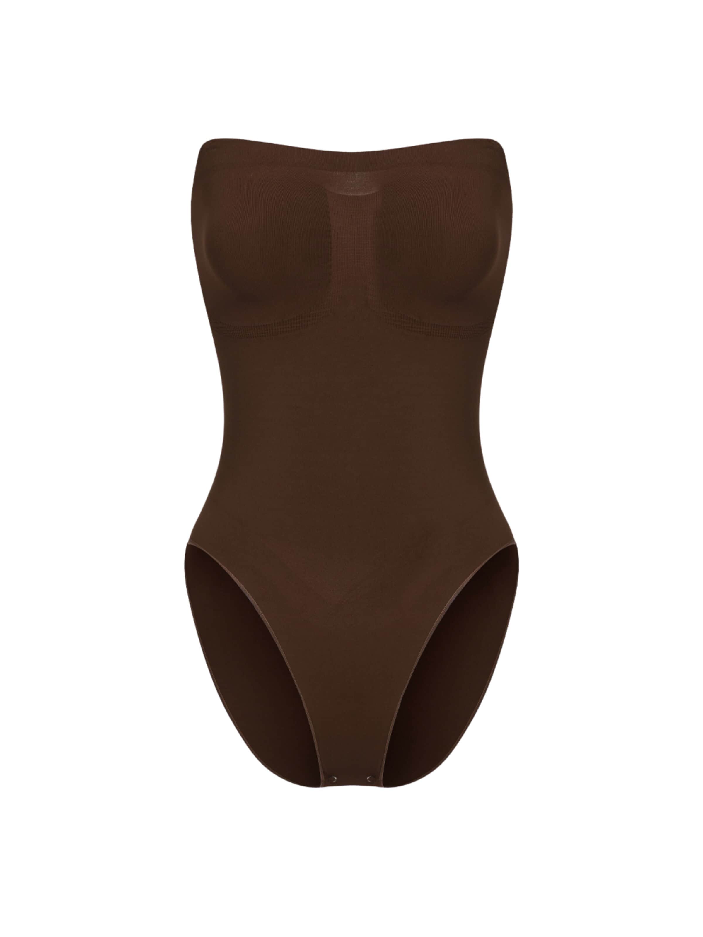 cfab (formerly creamy fabrics) Shapingbody 'Trägerloser Bodysuit Sculpting Shapewear mit Slip' i brun: framsida