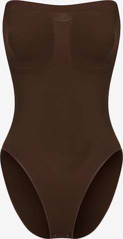 cfab (formerly creamy fabrics) Shapingbody 'Trägerloser Bodysuit Sculpting Shapewear mit Slip' i brun: framsida