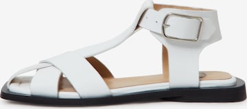 CESARE GASPARI Strap Sandals in White: front