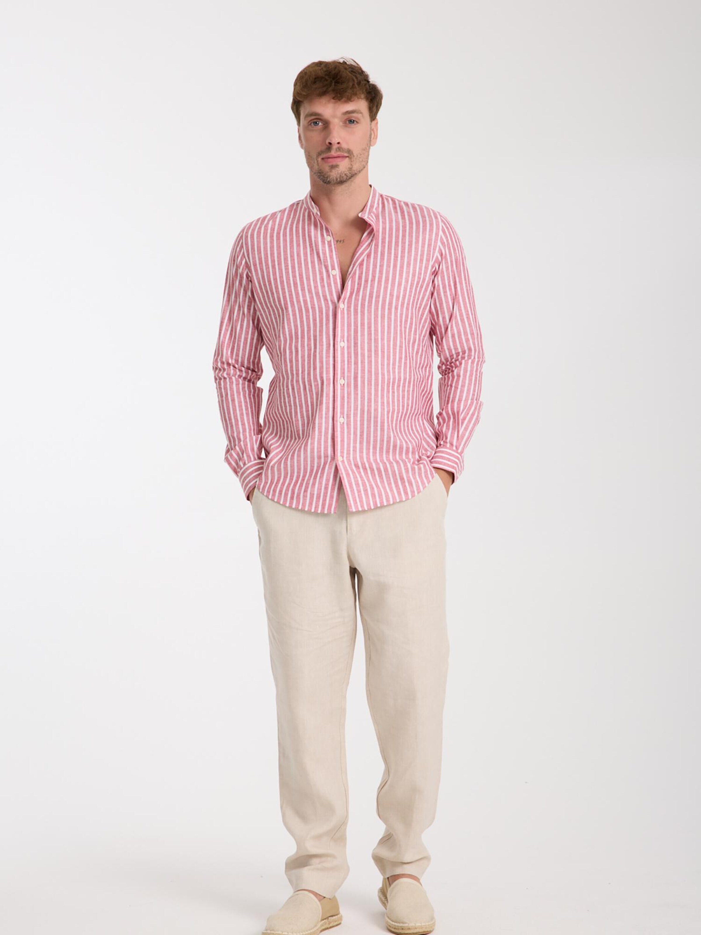 Slim fit Camicia business 'Caravaggio' di 7Camicie in rosso