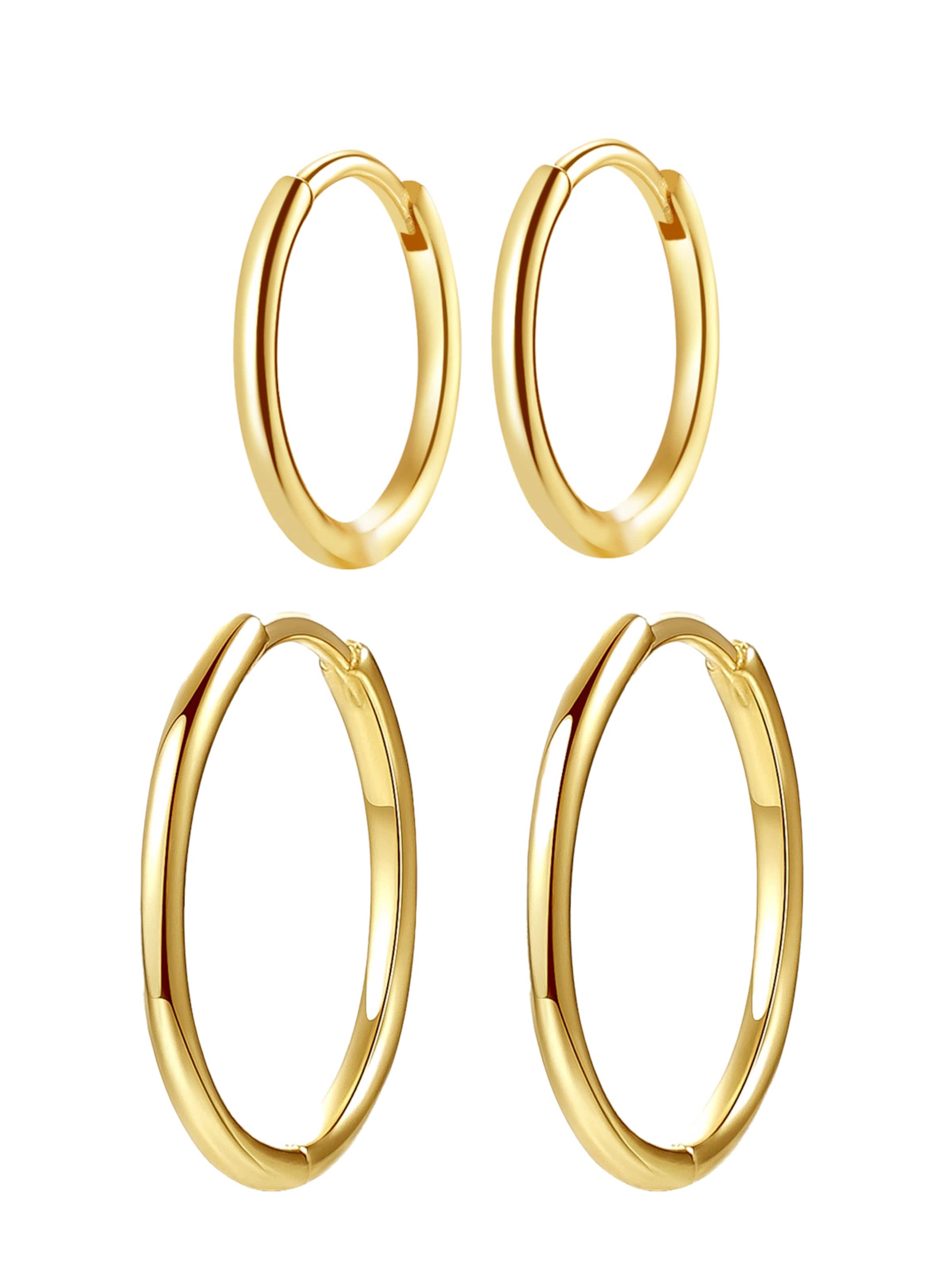 Hey Happiness Ohrringe 'Pure Duo'‌‌‌‌‌‌‌‌‌ in Gold: Vorderseite