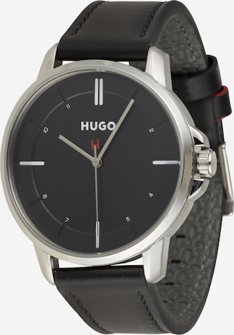 HUGO Red - Reloj analógico '#FOCUS' en negro: frente