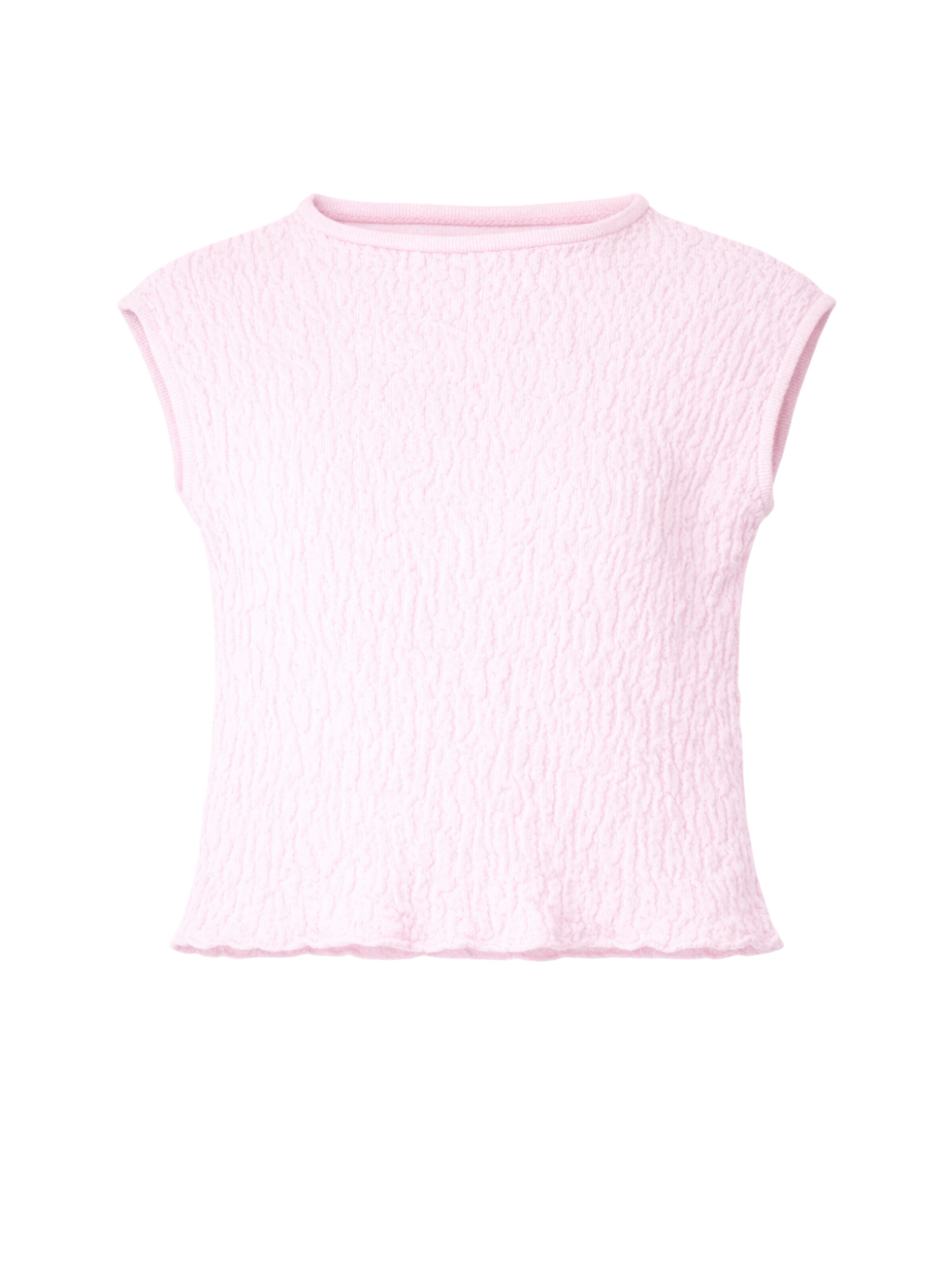 Süel knitwear - Top de punto 'Wrinkled Texture' en rosa: frente