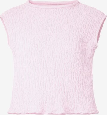 Süel knitwear - Top de punto 'Wrinkled Texture' en rosa: frente