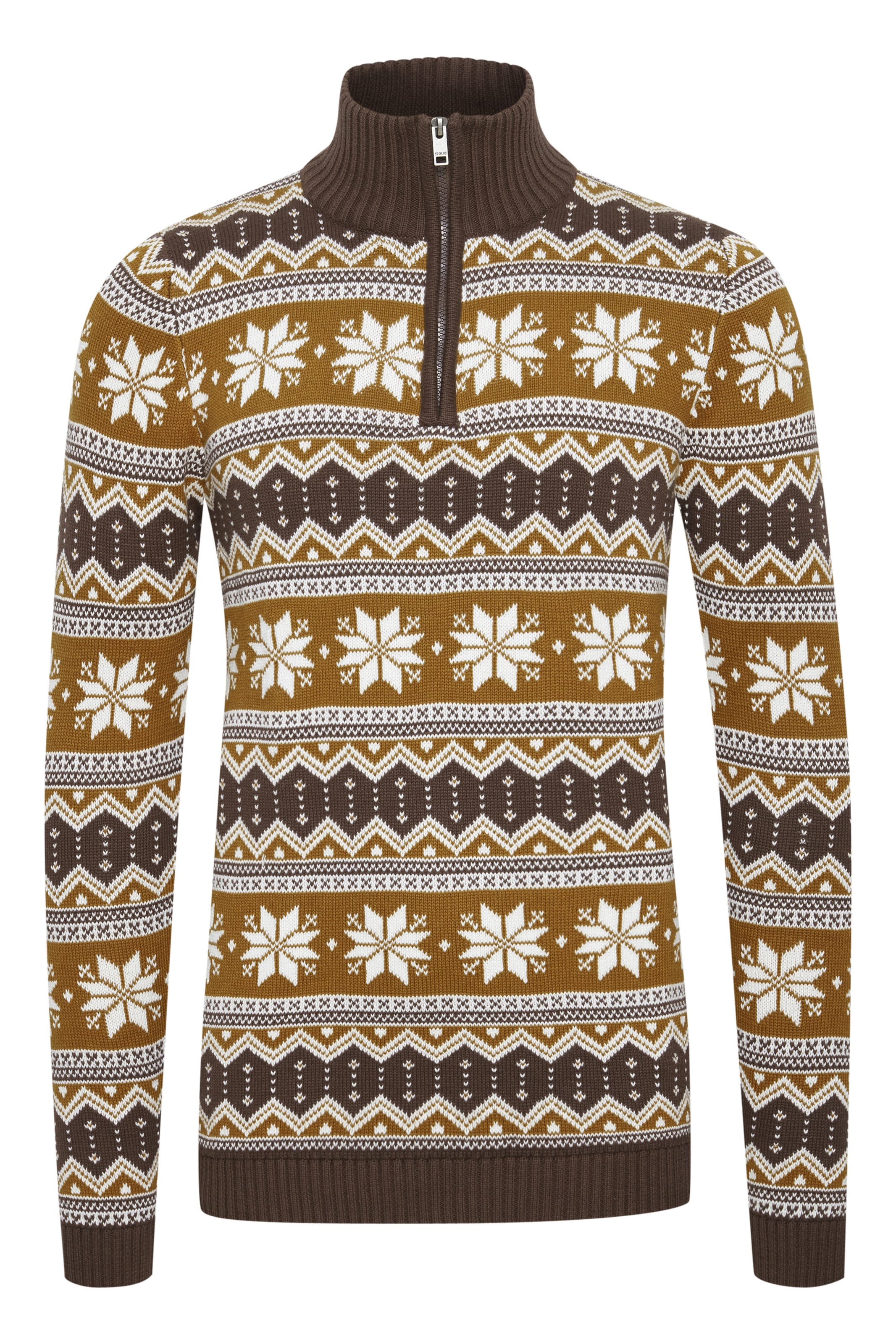 !Solid Trui 'Winoldo' in Bruin: voorkant