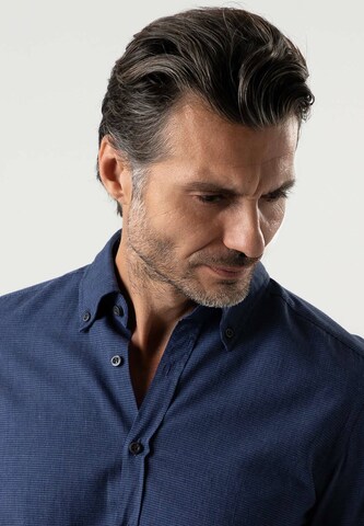 Black Label Shirt Regular fit Business Shirt 'MELANGE' in Blue