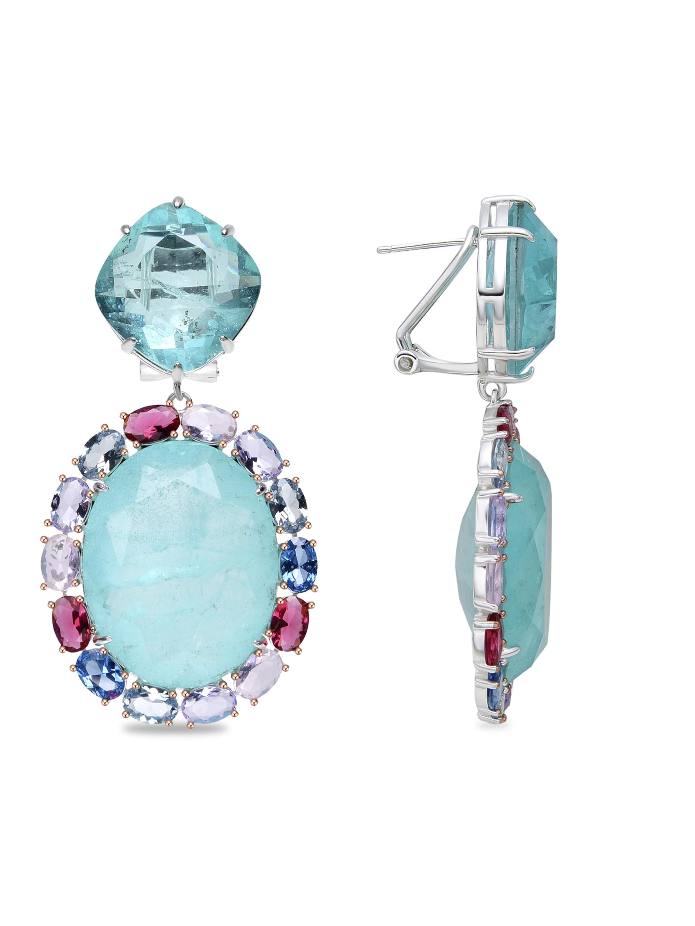 Luxenter Earrings 'WADA' in Blue: front