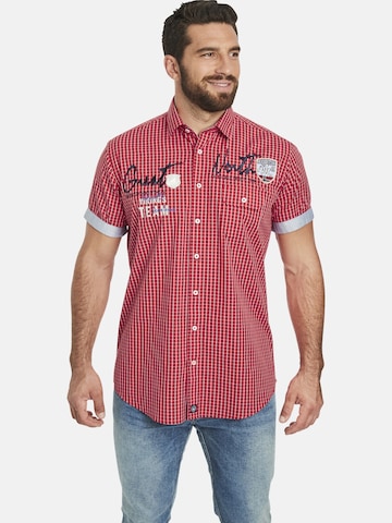 Jan Vanderstorm Regular fit Overhemd 'Ajule' in Rood: voorkant