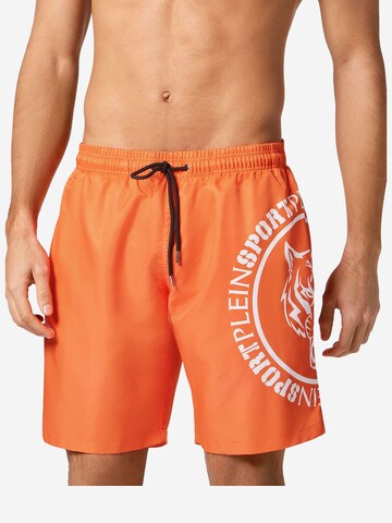 Shorts de bain 'Carbon Tiger' Plein Sport en orange